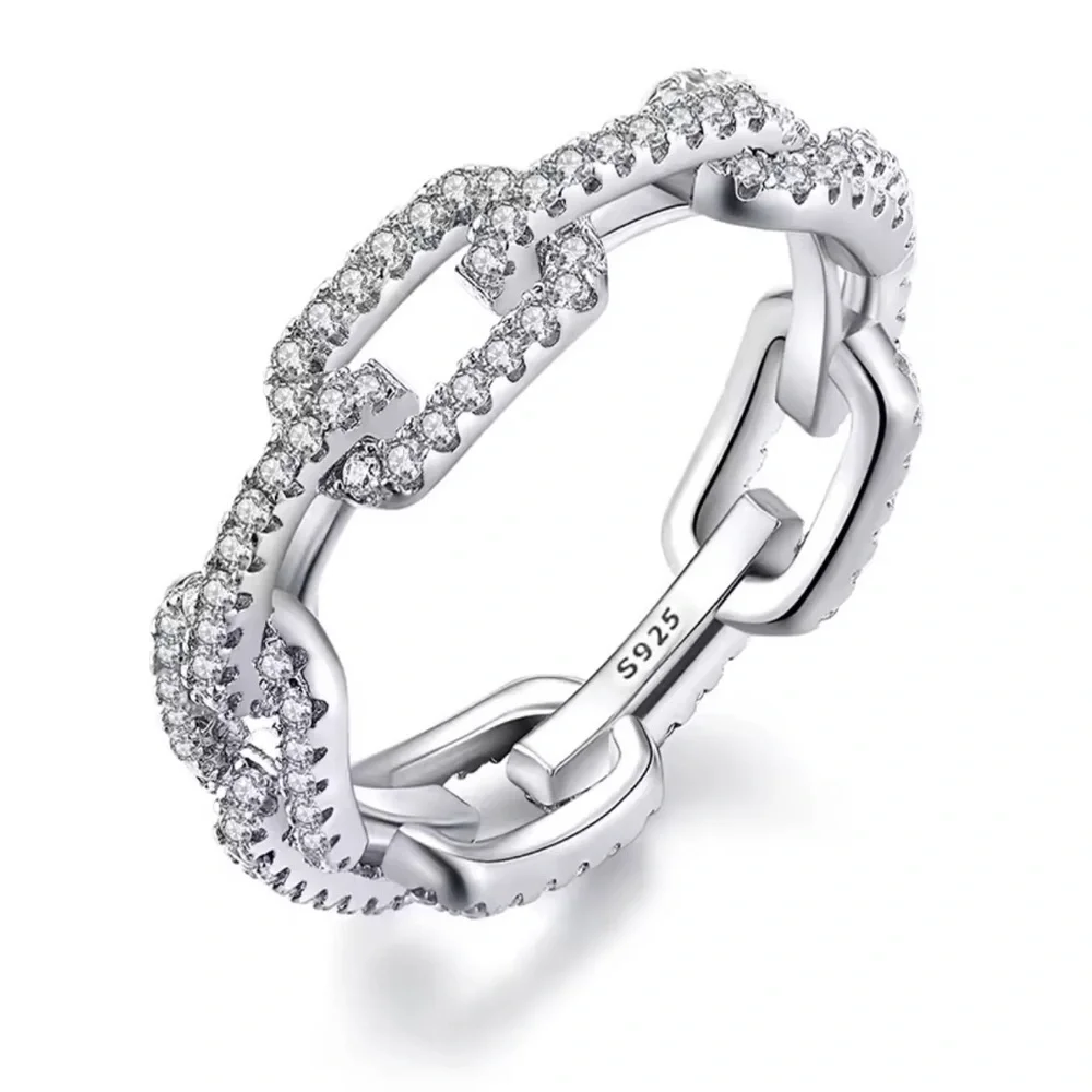 Move Uno Elegant Silver Chain Link Ring